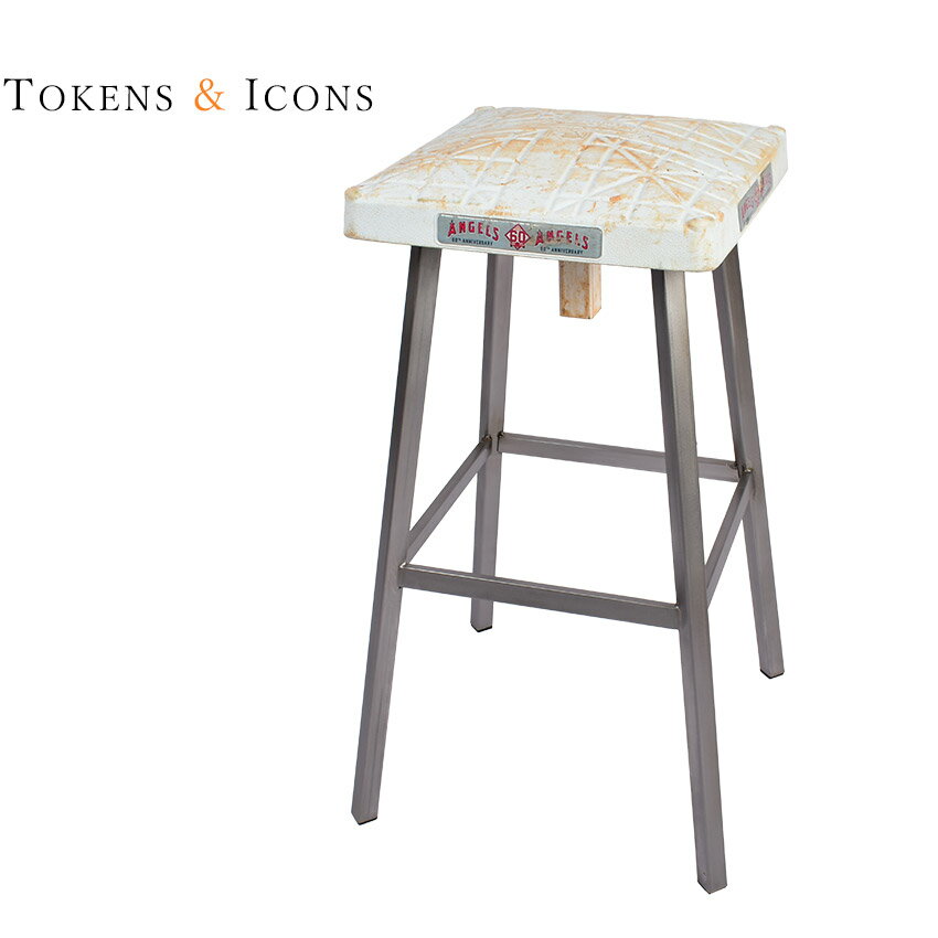 トークン＆アイコン 椅子 ベースボール ベース スツール - エンゼルス Token＆Icons BASEBALL BASE STOOL - ANGELS BAN イス 野球 ベースボール MLB ロサンゼルス・エンゼルス 野球チーム プレゼント 贈り物