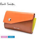 《今だけ！店内全品ポイントアップ》ポール スミス コインケース メンズ レディース COIN WALLET PAUL SMITH M1A-7384-KDECOR コインウォレット コインケース 本革 ブランド シンプル ロゴ おしゃれ プレゼント 贈り物 ギフト マルチカラー ブラウン 茶 オレンジ