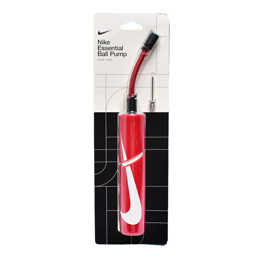 ナイキ ポンプ メンズ レディース エッセンシャル ボールポンプ NIKE ESSENT BALL PUMP N.KJ.01 バスケットボール用 空気入れ ハンドポンプ ボールポンプ エアーポンプ ホワイト 白 レッド 赤