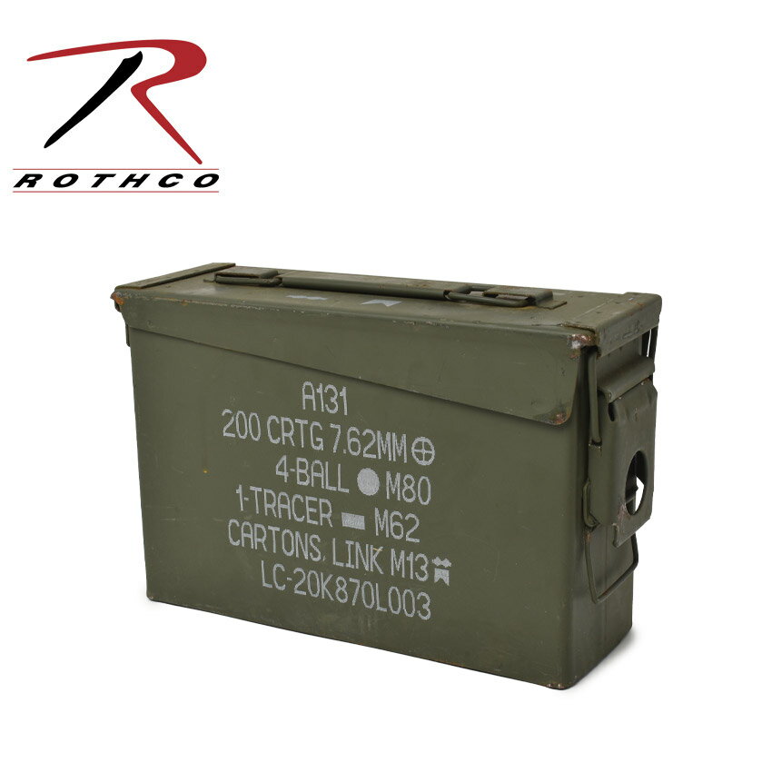 《今だけ！店内全品ポイントアップ》ロスコ 弾丸ケース 30 CAL AMMO CAN ROTHCO サバゲー サバイバルゲーム 雑貨 ブランド おしゃれ インテリア 店舗 オブジェ ミリタリー ヴィンテージ ビンテージ アメリカン 工具 パーツ 保管 収納 ホビー ガレージ グリーン カーキ