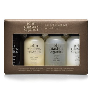 【クーポン配布中】ジョンマスター オーガニック エッセンシャル トライアルセット ヘア＆ボディ (john masters organics ess trial set for hair＆body) ナチュラル 植物性 天然素材 コスメ 保湿 ボディケア ヘアケア スキンケア 【航空便対象外商品】 【ラッピング対象外】