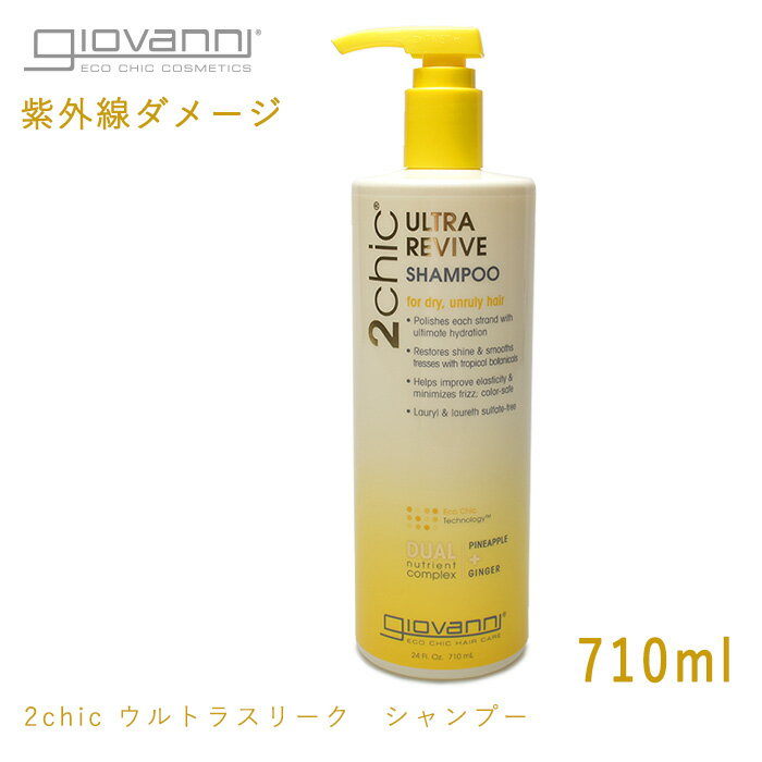 【今だけクーポン配布中】ジョバンニ シャンプー 2CHIC ウルトラ REVIVE シャンプー 710ml 18544 GIOVANNI ジョヴァンニ リリーヴ リィヴァィヴ オーガニック コスメ ビックボトル 紫外線 ダメージ 返品不可 UV【航空便対象外商品】【ラッピング対象外】