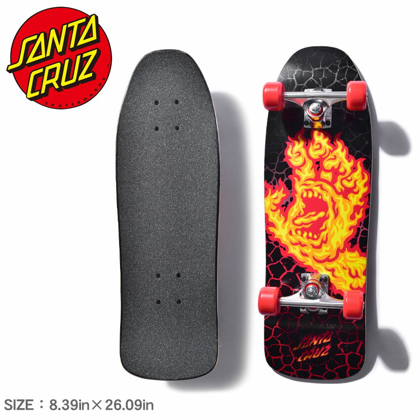 《今だけ！店内全品ポイントアップ》サンタクルーズ スケートボード SANTA CRUZ CRUZER 80S FLAME HAND MINI 8.39×26.09 ブラック 黒 レッド 赤 11115729 スケボー ボード スケート ストリート デッキ コンプリート スポーツ ロゴ アウトドア ウィール 【ラッピング対象外】