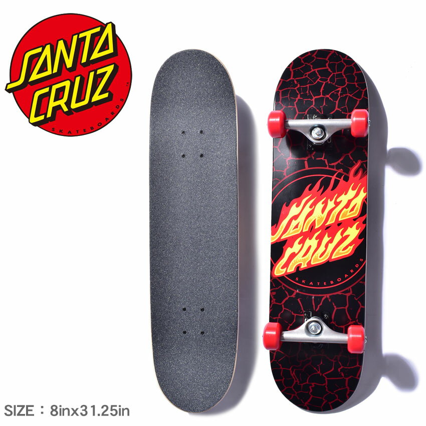 《今だけ！店内全品ポイントアップ》サンタクルーズ スケートボード SANTA CRUZ COMPLETE FLAME DOT FULL 8×31.25 ブラック 黒 11116259 スケボー ボード スケート ストリート デッキ コンプリート スポーツ ロゴ ウィール レッド 赤 火 炎 【ラッピング対象外】