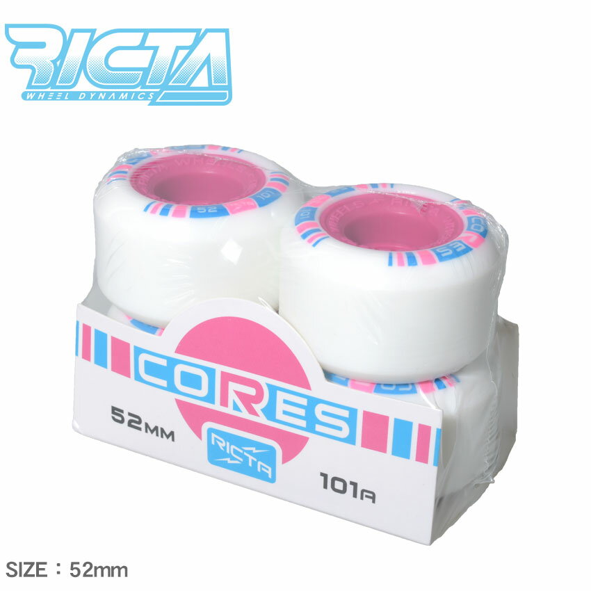 【今だけクーポン配布中】リクタ ウィール RICTA 52mm コアーズネオンピンク 101A ウィール ホワイト 白 ピンク 52mm CORES NEON PINK 101A WHEELS 22222712 ロゴ カスタム 付け替え スケートボード ボード スケボー スポーツ アウトドア タイヤ ストリート