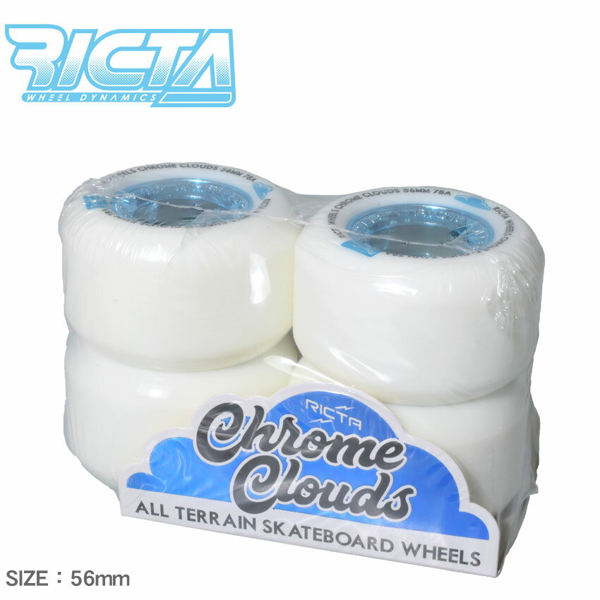 《アイテム名》RICTA リクタ 56mm クロームクラウドブルー 78A 22222588 スケボ カスタム カスタム ボード《ブランドヒストリー》常に最新テクノロジーを取り入れ進化していく「RICTA（リクタ）」は、世界で活躍する一流スケーターが所属する人気ウィールブランドです。一流スケーターたちの声を取り入れ、テストを繰り返すことで高性能で耐久性のあるウィールを開発しつづけています。《アイテム説明》RICTA(リクタ)より「56mm クロームクラウドブルー 78A」です。NRG Hi-Energyウレタンで、フラットスポット(パンク)が出来にくく長持ちで早さが落ちにくくなっています。コレクションしたくなるようなおしゃれなデザインで、ストリート好きにはたまらないアイテムです。《カラー名/カラーコード/管理No.》ブルー/-/"73140016"こちらの商品は、並行輸入により海外から輸入しております。製造・入荷時期により、細かい仕様の変更がある場合がございます。上記を予めご理解の上、お買い求め下さいませ。関連ワード：ロゴ カスタム 付け替え スケートボード ボード スケボー スポーツ タイヤ ストリート シンプル 定番 雑貨 おしゃれdate 2021/07/27■関連ワード：10代 20代 30代 40代 50代 60代 70代 80代 おすすめ お父さん ギフト センスのいい パパ ユニーク 人気 使える 初任給 古希 喜ぶ 喜寿 変わった 夫 実用的 家族 彼女 彼氏 感謝 父の日 父娘 父子 父親 珍しい 義父 義理 贈り物 還暦Item SpecブランドRICTA リクタアイテムウィールスタイルNo22222588商品名56mm クロームクラウドブルー 78A原産国China 他採寸直径56mm硬さ78A※上記サイズは、実際に同一の商品を採寸した結果です。商品によっては個体差がありますので誤差がでることが御座いますので参考目安としてご覧下さい。また、測定方法によっても誤差が生じますので、予めご了承ください。当店では、スタジオでストロボを使用して撮影しております。商品画像はできる限り実物を再現するよう心掛けておりますが、ご利用のモニターや環境等により、実際の色見と異なる場合がございます。ご理解の上、ご購入いただけますようお願いいたします。