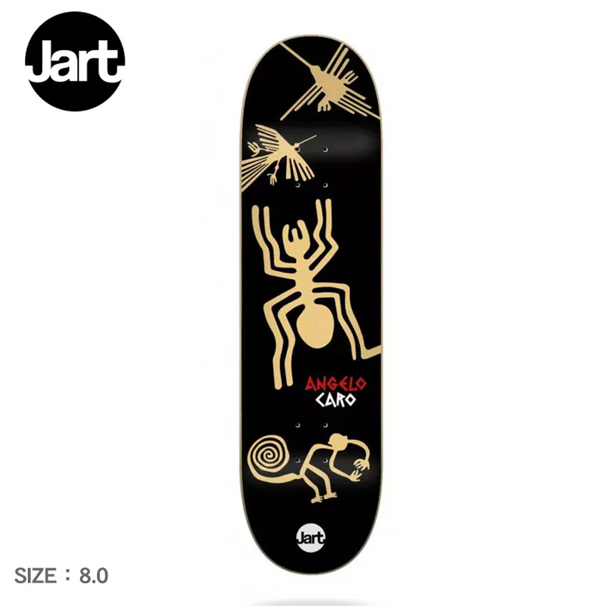 《今だけ！店内全品ポイントアップ》ジャート スケートボード スケートボード メンズ レディース JART SKATEBOARDS JART NAZCA 8.0 LC ANGELO CARO SKATEBOARD DECK JADE0021C019 スポーツ 運動 スケート スケートボード スケボー デッキ ストリート ロゴ ブラック 黒