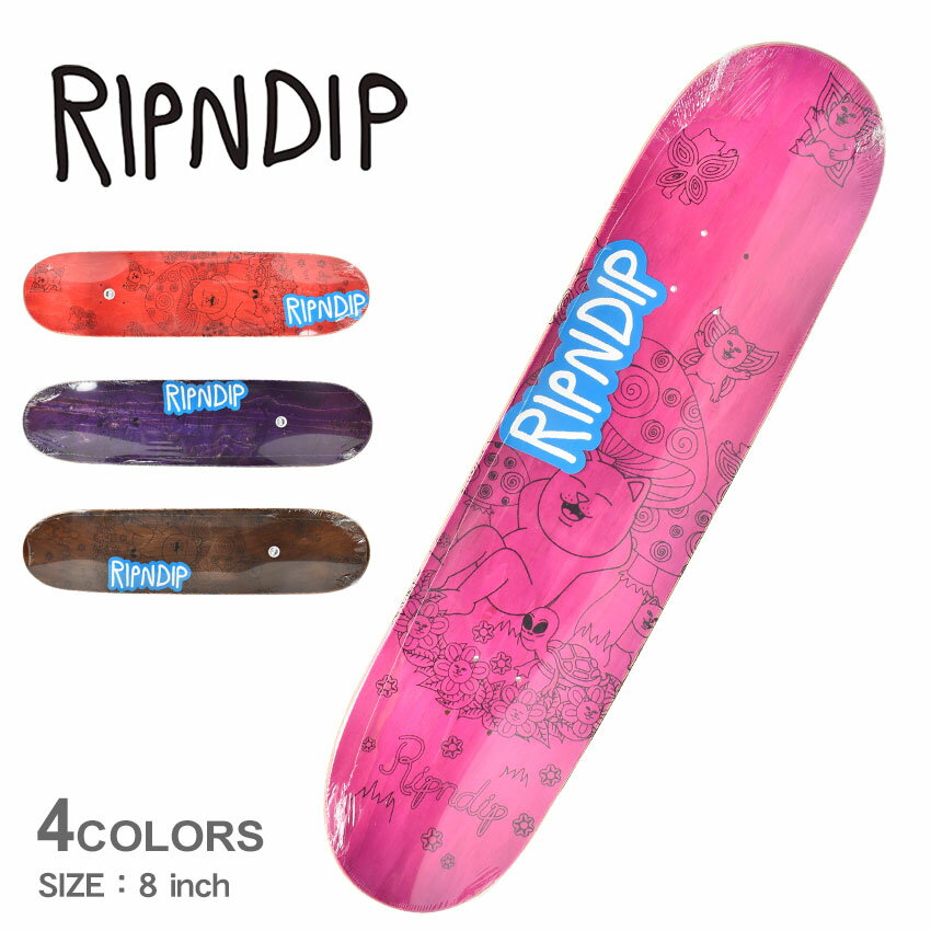 《今だけ！店内全品ポイントアップ》RIPNDIP スケートデッキ PROMISED LAND DECK リップンディップ RND9164 スケートボード スケボー 板 カジュアル ストリートブランド ロゴ 人気 猫 ネコ ロードナーマル かわいい 木製 カスタム カスタマイズ 【ラッピング対象外】