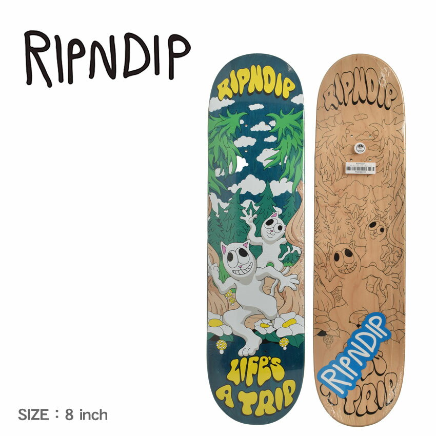 《今だけ！店内全品ポイントアップ》RIPNDIP デッキ メンズ レディース ライフズ ア トリップ デッキ リップンディップ LIFES A TRIP DECK RND9639 スケート スケボー デッキ カジュアル ストリート ロゴ 人気 おしゃれ ブルー 青【ラッピング対象外】