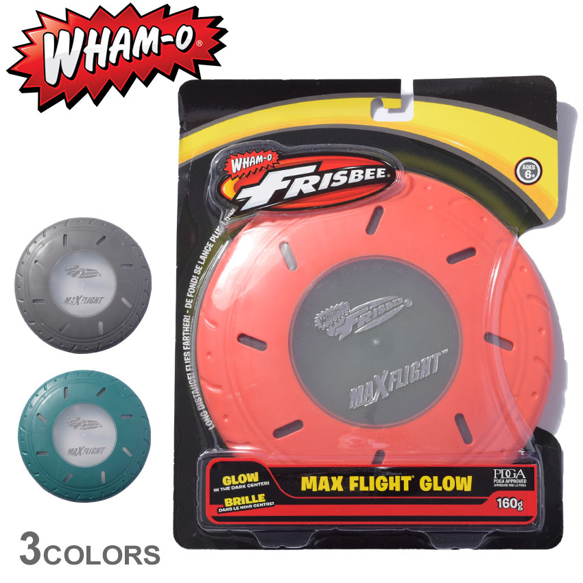 《今だけ！店内全品ポイントアップ》ワムオー マックスフライト グロー フリスビー WHAM-O MAX FLIGHT GLOW 51105 ディスク フライングディスク 蓄光 アウトドア スポーツ スポーツトイ アクショントイ 運動 公園 アクティビティ プレゼント ギフト