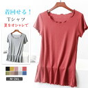 tシャツ レディース 半袖 トップス 丸首 Tシャツ 夏服 シンプル カジュアル 無地 女性 春 夏 着回し カットソー 洗える 体型カバー 着痩せ 涼しい UVカット ギフト 夏新作 送料無料