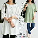 【1点1,650円!2点ご購入&クーポンで】バスクT Tシャツ トップス レディース 半袖 無地 ロング丈 夏 バスク シンプル 無地 ゆったり コットン カットソー ユニセックス ビッグT オーバーサイズ ビッグシルエット スリット 大きいサイズ ゆったり 無地 夏 大人 カジュアル