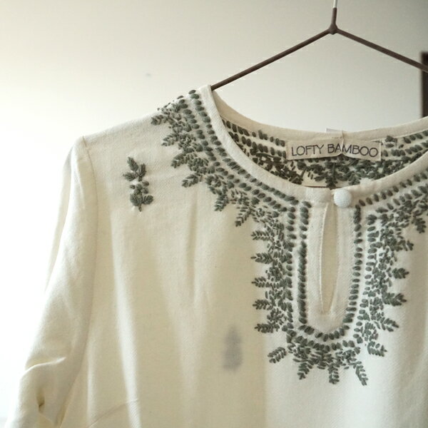 リーフ　エンブ　ドレス　チュニック　ワンピース　長袖 THALOF1111 　oracha