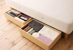 ショート丈分割式 脚付きマットレスベッド 国産ポケット 専用別売品 引き出し2杯セット