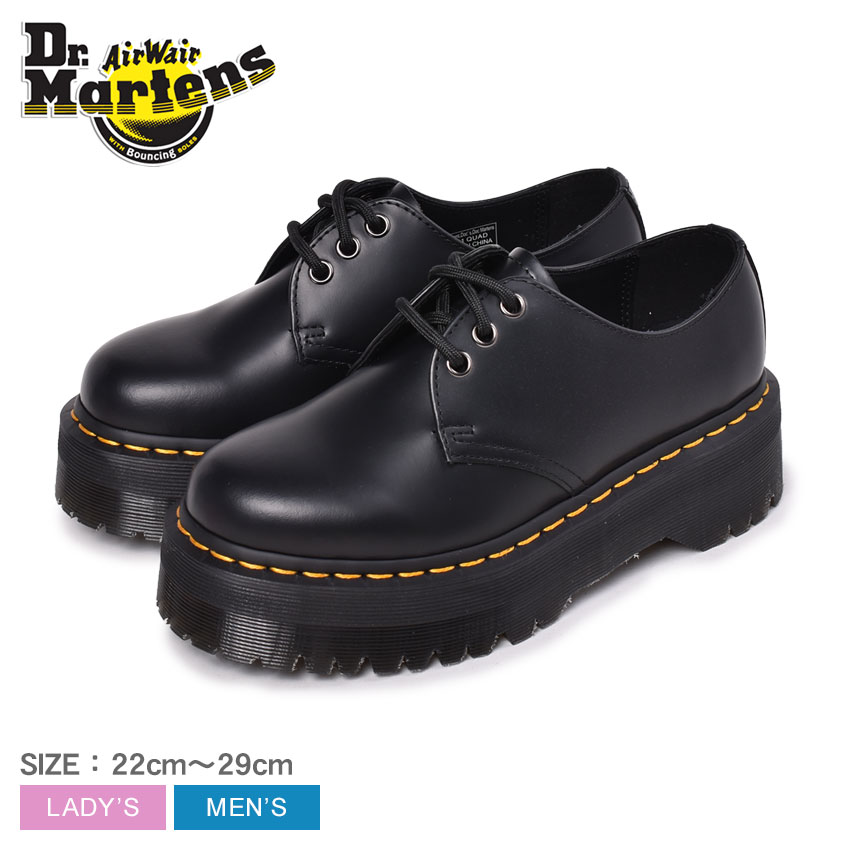 ▼クーポン利用で1000円引き▼ドクターマーチン レースアップシューズ メンズ レディース 1461 クアッド DR．MARTENS 1461 QUAD 25567001 靴 シューズ ブーツ カジュアル ローカット 人気 定番 おしゃれ レースアップ 3ホール 厚底 ブラック 黒