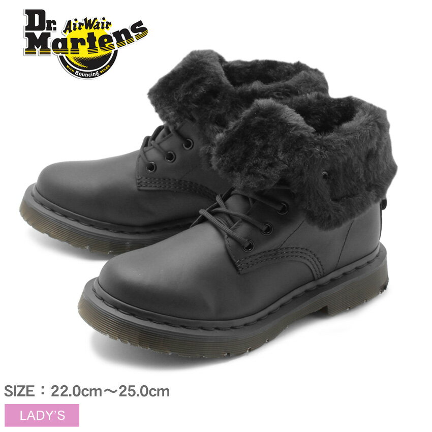 【店内全品P5倍★19日23:59迄】DR．MARTENS ドクターマーチン ブーツ ブラック 1460 コルバート 8ホールブーツ 1460 KOLBERT 8EYE BOOT R24015001 レディース 黒 靴 シューズ ファー カジュアル 防滑 防汚 保温 おしゃれ 雪 滑りにくい