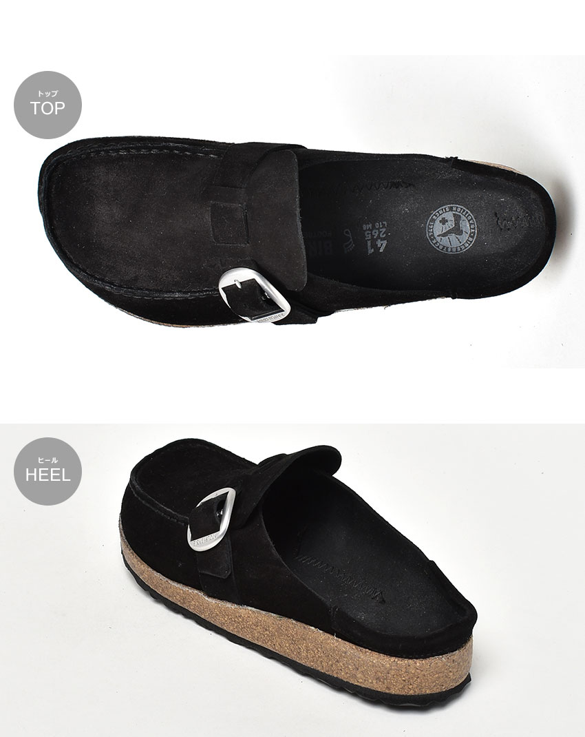 ▼クーポン利用で1000円引き▼ビルケンシュトック サンダル メンズ バックリー BIRKENSTOCK BUCKLEY 1017825 ビルケン 普通幅 モダン レギュラー幅 コンフォートサンダル カジュアル シンプル ナチュラル おしゃれ ブランド モカシン風 ブラック 黒