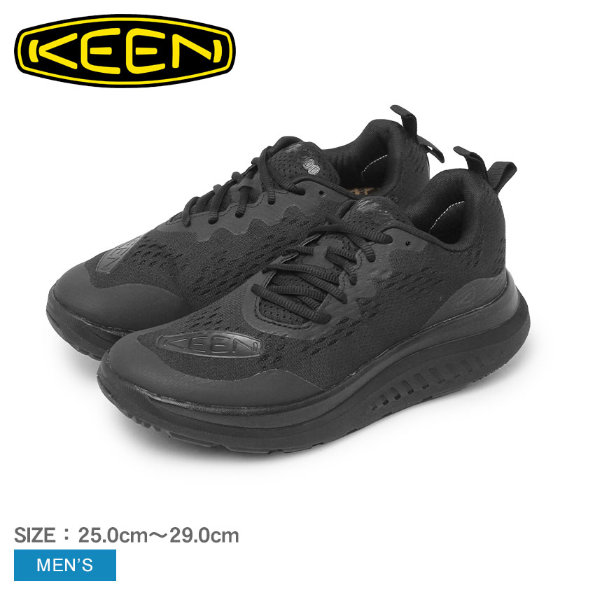 楽天Z-SPORTSキーン ダブルケー400 ウォーキングシューズ メンズ ブラック 黒 KEEN WK400 1027478 シューズ 靴 スニーカー ローカット 耐久性 フィット感 抗菌 防臭 通気性 速乾性 円形ソール 厚底 ブランド シンプル タウンユース アウトドア キャンプ