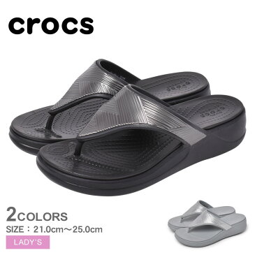 ▼クーポン利用で100円引き▼クロックス サンダル レディース モントレー メタリック ウェッジフリップ W CROCS MONTEREY METALLIC WEDGE FLIP W 206850 シューズ トングサンダル ブランド シンプル カジュアル スポーティ 海 ビーチ ヒール ベランダ 靴 室内履き