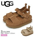 アグ ゴールデンスター ハイ サンダル レディース ブラウン 茶 ベージュ UGG Goldenstar Hi 1167356 靴 シューズ スポーツサンダル ストラップサンダル ブランド 無地 カジュアル シンプル 面ファスナー おしゃれ ロゴ 本革 レザー(4)