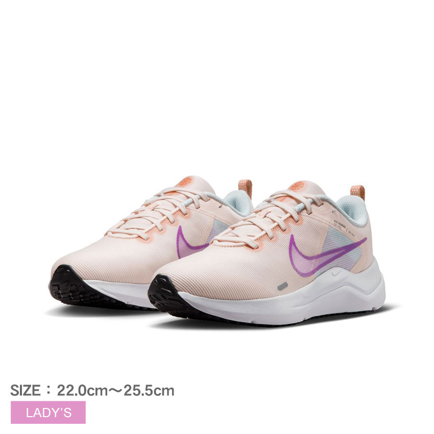 【店内全品P5倍★12日23:59迄】ナイキ ダウンシフター 12 スニーカー レディース パープル 紫 ピンク NIKE NIKE DOWNSHIFTER 12 DD9294 靴 スニーカー シューズ 通勤 通学 ローカット シンプル カジュアル スポーティ スポーツ 運動 部活 ランニング 定番 ロゴ