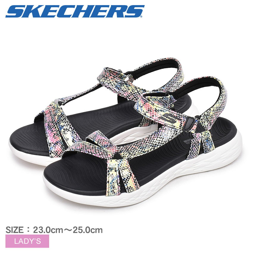 【タイムセール▼9/1 24h限定】スケッチャーズ サンダル レディース ON THE GO 600 ボア SKECHERS ON THE GO 600 BOA 16320 シューズ スポーティ カジュアル ブランド ストラップ ベルト ベルクロ マジックテープ アウトドア レジャー ブラック 黒