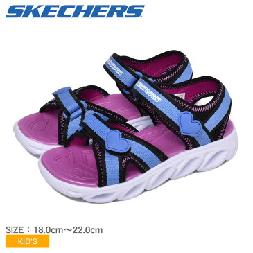 スケッチャーズ サンダル キッズ ジュニア 子供 ヒプノスプラッシュ スプラッシュズーム SKECHERS HYPNO-SPLASH-SPLASHZOOMS 20215L 靴 おしゃれ ブランド アウトドア レジャー ハート ポップ カラフル 光る 女の子 ブラック 黒 ブルー 青