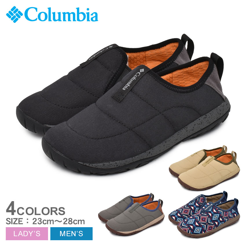 コロンビア スリッポン ユニセックス メンズ レディース ヨンカラ モック ウォータープルーフ COLUMBIA YONCALLA MOC WATERPROOF YU3352 靴 シューズ スニーカー ロゴ らくちん 総柄 タウンユース アウトドア フェス