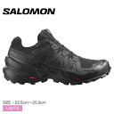 【店内全品P5倍★2日23:59迄】サロモン SPEEDCROSS 6 GORE-TEX ランニングシューズ レディース ブラック 黒 SALOMON L41743400 靴 シューズ スニーカー スポーツ トレーニング 運動 マラソン ローカット ローカットスニーカー ランニング トレイルランニング 軽量 防水