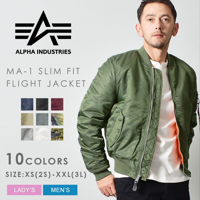 【店内全品P5倍★21日23:59迄】ALPHA INDUSTRIES アルファ インダストリーズ ジャケットMA-1 スリムフィット フライトジャケット MA-1 SLIM FIT FLIGHT JACKETMJM44530C1 アウター ウェア メンズ レディース