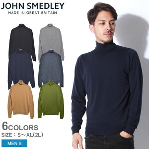 ジョンスメドレー セーター メンズ チャーウェル JOHN SMEDLEY CHERWELL ロールネック ニット タートルネック スタンダードフィット メリノウール ウェア ハイゲージ トップス とっくり 無地 ブラック 黒 カーキ