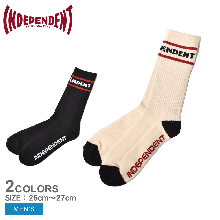 【店内全品P2倍★20日23:59迄】【ゆうパケット配送】 インディペンデント 靴下 メンズ ITC STREAK 1 PAIR SOCKS INDEPENDENT 44643066 おしゃれ ソックス ブランド スケーター スケート ストリート 足元 ブラック 黒 ベージュ