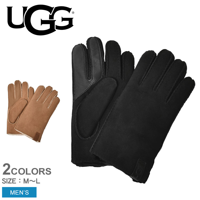 【店内全品P2倍★20日23:59迄】アグ 手袋 メンズ ホイップステッチ シープスキン グローブ UGG WHIPSTITCH SHEEPSKIN GLOVE 21696 スマートフォン対応 スマホ対応 おしゃれ レザー ブランド 撥水加工 防寒 保温 男性 プレゼント ギフト 贈り物 通勤