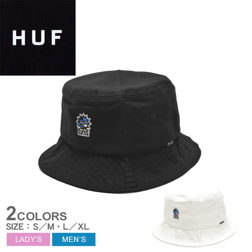  ハフ SEEING SUN BUCKET HAT 帽子 メンズ レディース ブラック 黒 ホワイト 白 HUF HT00735 ユニセックス バケハ ストリート スケボー スケートボード スケート カジュアル シンプル アウトドア レジャー おしゃれ 男女兼用 刺しゅう 刺繍