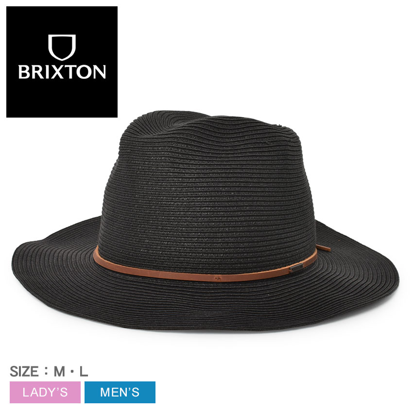 ブリクストン  帽子 メンズ ブリクストン 帽子 メンズ レディース WESLEY STRAW PACKBLE FEDORA BRIXTON 10823 ユニセックス ハット シンプル ブランド ストリート カジュアル アウトドア レジャー 旅行 おしゃれ ブラック 黒