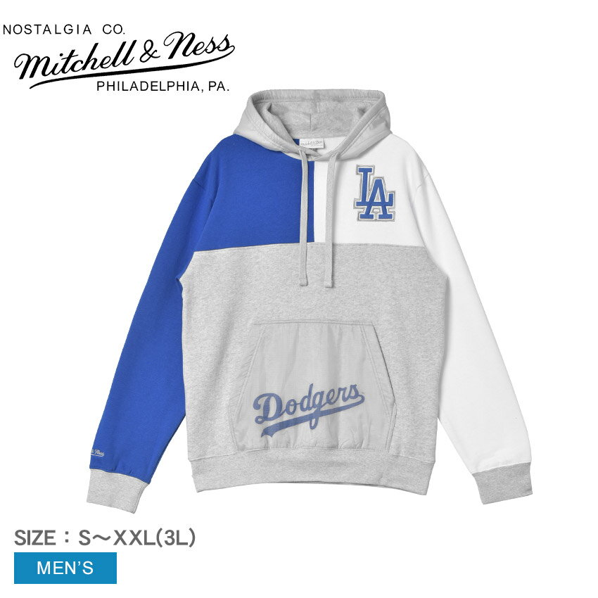 ミッチェルアンドネス MLB L.DODGERS S／S HOOD プルオーバーパーカー メンズ マ ...