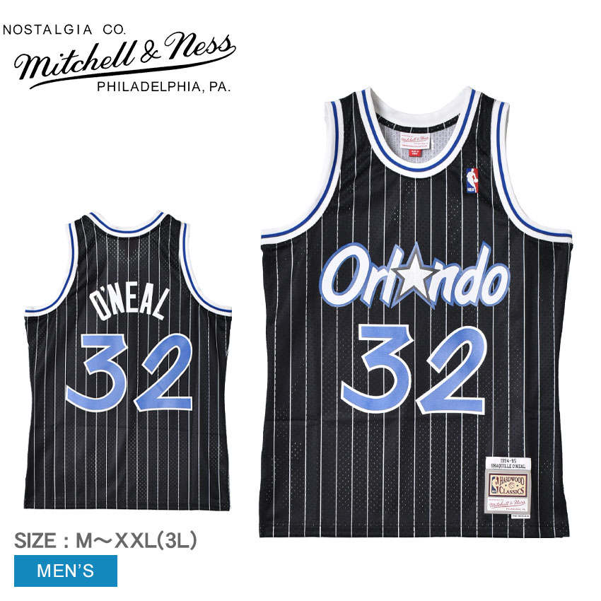 《アイテム名》 ミッチェルアンドネス ユニフォーム MITCHELL ＆ NESS メンズ スウィングマンジャージー オーランドマジック 1994-95 シャキールオニール SMJYGS18191-OMABLCK94SON 《ブランドヒストリー》 Mitchell &amp; Nessは、1904年にアメリカ・フィラデルフィア州の同市内において、レスラーかつテニスのチャンピオンだったフランク・P・ミッチェルと、スコットランド人ゴルファ−のチャールズ・M・ネスにより創設されました。高品質・高縫製技術をモットーに、現代でもNBA(バスケットボール)、MLB(野球)、NFL(アメフト)、NHL(アイスホッケー)、NCAA(大学スポーツ協会)、MLS(サッカー)のアメリカ4大スポーツを完全サポートし、多くの公式トレーニングウェアのライセンスウェアを取り扱っています。世界中に愛好家を抱え魅了し続けるヴィンテージジャージの老舗ブランドです。 《アイテム説明》 ミッチェルアンドネスより「スウィングマンジャージー オーランドマジック 1994-95 シャキールオニール」です。1994-95 オーランド・マジック、シャキールオニールモデル。 《カラー名/カラーコード/管理No.》 オーランドマジック/-/"23825151" 製造・入荷時期により、細かい仕様の変更がある場合がございます。上記を予めご理解の上、お買い求め下さいませ。 関連ワード： NBA バスケットボールジャージ ウエア タンクトップ ノースリーブ トップス ブランド バスケ バスケットボール スポーツ 人気 date 2022/08/05Item Spec ブランド MITCHELL ＆ NESS ミッチェルアンドネス アイテム ユニフォーム スタイルNo SMJYGS18191-OMABLCK94SON 商品名 スウィングマンジャージー オーランドマジック 1994-95 シャキールオニール 性別 メンズ 原産国 China 他 素材 ポリエステル 100％ 採寸 単位(cm) 身幅 総丈 M 53 76.5 L 59 78.5 XL(2L) 63 82 XXL(3L) 68 84 ※上記サイズは、実際に同一の商品を採寸した結果です。 商品によっては個体差がありますので誤差がでることが御座いますので参考目安としてご覧下さい。また、測定方法によっても誤差が生じますので、予めご了承ください。 サイズについて詳しくはこちらをご覧下さい。 当店では、スタジオでストロボを使用して撮影しております。商品画像はできる限り実物を再現するよう心掛けておりますが、ご利用のモニターや環境等により、実際の色見と異なる場合がございます。ご理解の上、ご購入いただけますようお願いいたします。 ＼ 当店オススメの特集・ブランドはこちら！ ／