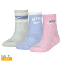 ナイキ ヘリテージ 3PK クルー 靴下 キッズ ジュニア 子供 グレー ピンク NIKE HERITAGE 3PK CREW BN0826 ソックス クルー丈 女の子 ウエア スポーツ スポーティ シンプル アウトドア レジャー カジュアル ロゴ ブランド 運動 人気