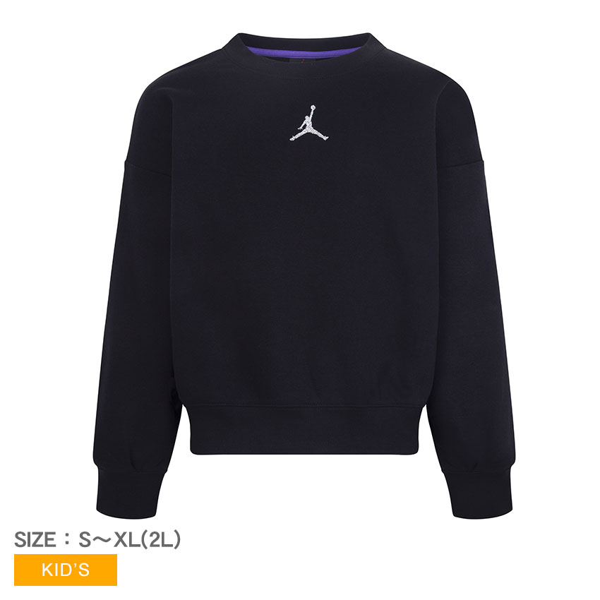 楽天Z-SPORTSナイキ JDG ジャンプマン アイコン プレイ クルー スウェット キッズ ジュニア 子供 ブラック 黒 NIKE JDG JUMPMAN ICON PLAY CREW 45C387 ジョーダン プルオーバー トレーナー トップス スエット ストリート スポーツ バスケットボール