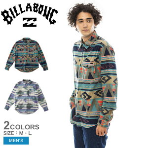 ビラボン ファーネス フランネル 長袖シャツ メンズ ブルー 青 マルチカラー BILLABONG FURNACE FLANNEL BD012105 トップス ブランド ストリート シンプル カジュアル アウトドア 長袖 総柄 フリース ストレッチ スナップボタン 春 秋 冬