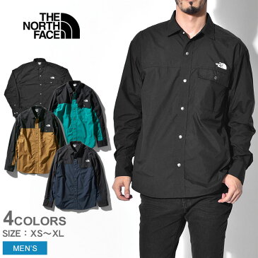 【メール便可】 THE NORTH FACE ザ ノースフェイス 長袖シャツ ロングスリーブ ヌプシ シャツ L／S NUPTSE SHIRT NR11961 メンズ ノースフェース トップス ウェア シンプル ブルゾン アウトドア ロゴ ブランド ジャケット ライトアウター フェス 撥水 上着 長袖 黒