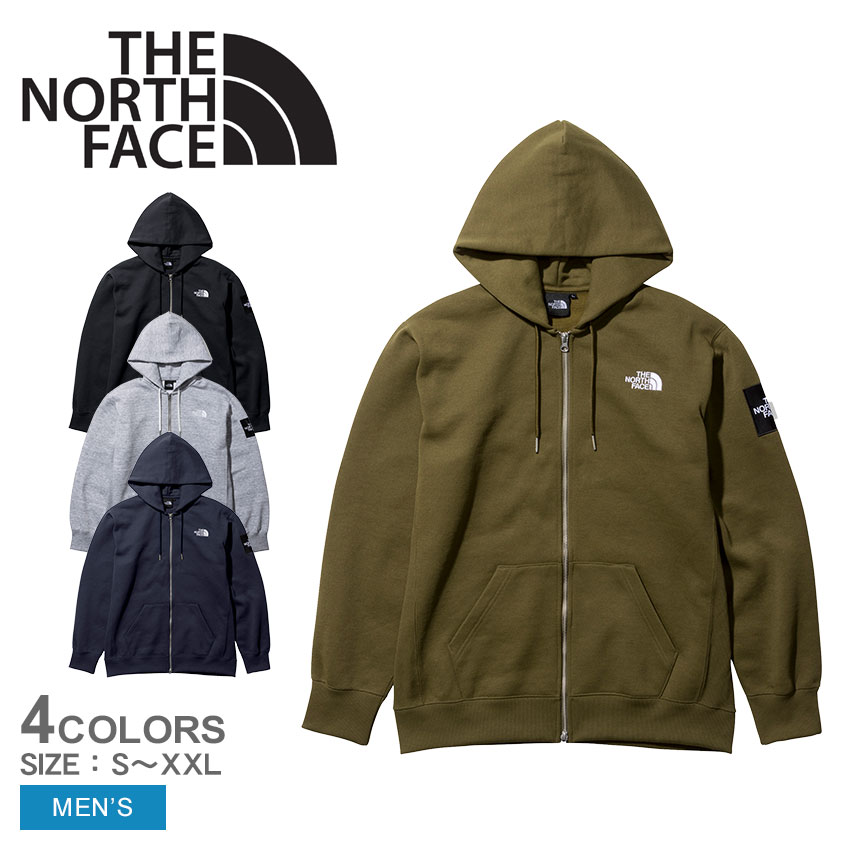 ザ ノースフェイス パーカー メンズ スクエアロゴフルジップ THE NORTH FACE SQUARE LOGO FULLZIP NT62132 アウター トップス スウェット スエット ウエア ノースフェース ブランド ロゴ 速乾 上着 ブラック 黒 グレー ネイビー カーキ