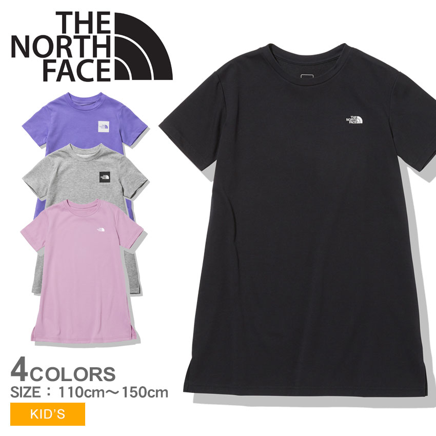 ザ ノースフェイス ワンピース キッズ ジュニア 子供 ガールズ ショートスリーブ ワンピースティー THE NORTH FACE G S/S Onepiece Tee NTG32257 女の子 2022春夏 ノース ブランド プリント カジュアル トップス ウェア ワンピース ノースフェース 国内正規品 全4色