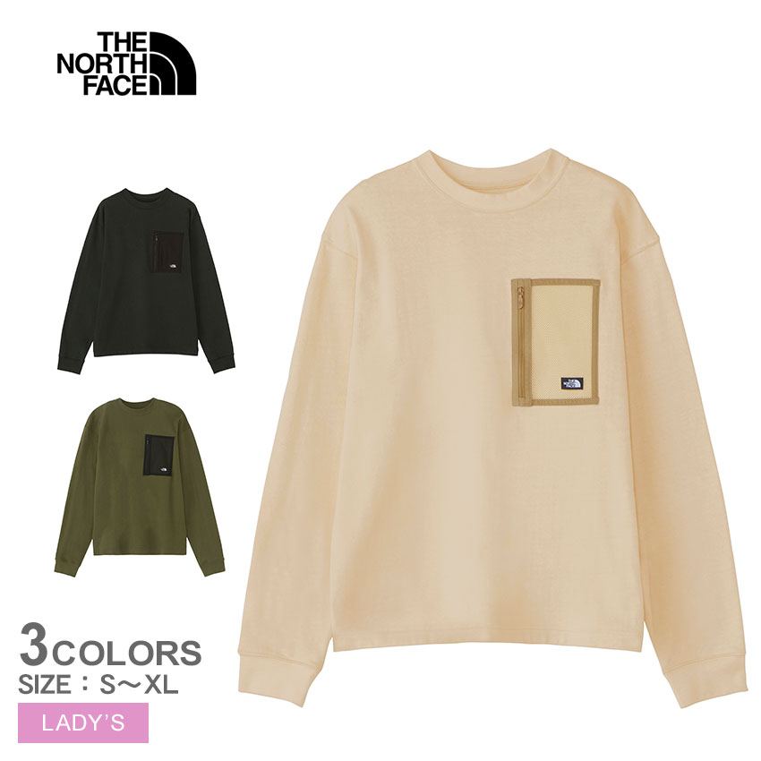 ザ ノースフェイス ロングスリーブ フィールド ポケットティー 長袖Tシャツ レディース ブラック 黒 カーキ ベージュ THE NORTH FACE L/S Field Pocket Tee NTW62330 トップス 長袖 Tシャツ ウエア ノースフェース ブランド アウトドア