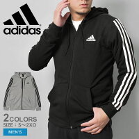 アディダス M MUSTHAVES 3STRIPES スウェットフルジップパーカー パーカー メンズ グレー ブラック 黒 ホワイト 白 ADIDAS FSD66 ウエア トップス 長袖 フード フーディー スウェット スエット ブランド スポーツ おしゃれ カジュアル 運動 国内正規品