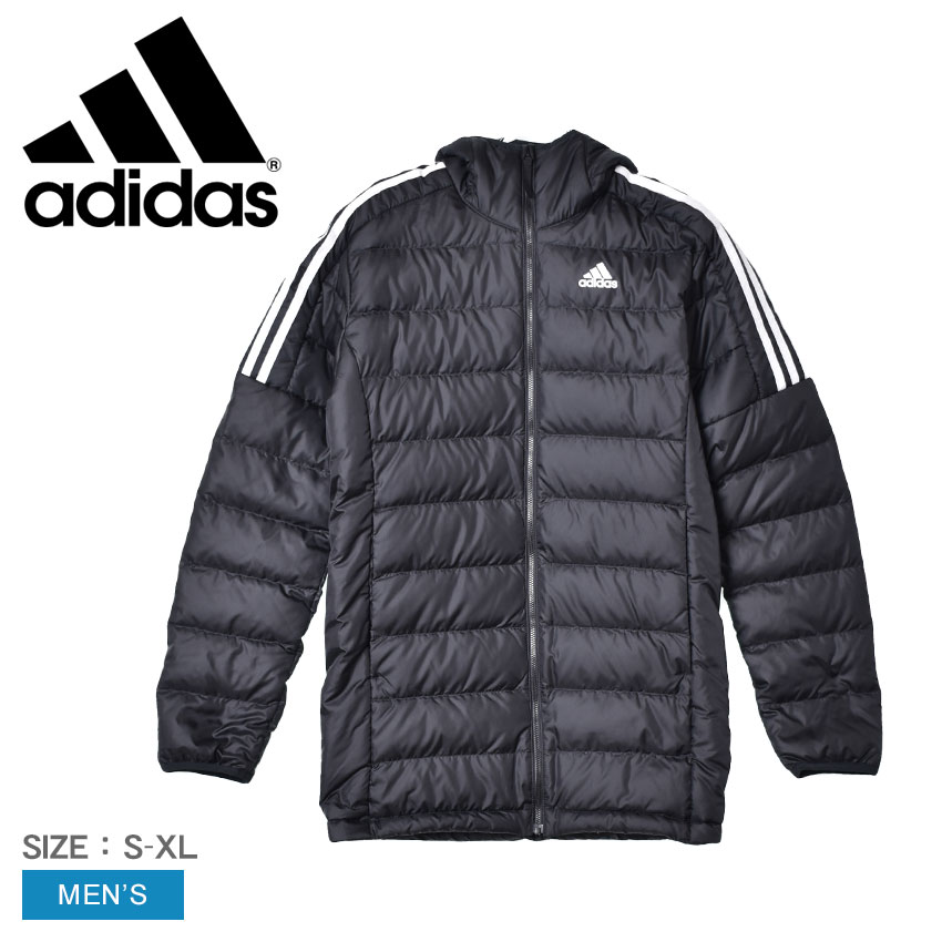 アディダス ダウン メンズ エッセンシャルズ ダウンパーカー ADIDAS ESSENTIALS DOWN PARKA IZG15 アウター ダウン ダウンジャケット ダウンパーカー ジャケット パーカー フーディー フルジップ ロング フード付き ベンチコート