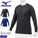 【ゆうパケット配送】ミズノ スポーツウェア メンズ レディース ユニセックス ハイドロ銀チタンアンダーシャツ MIZUNO 12JA1P15 野球 ベースボール トップス 長袖 スポーツ トレーニング 運動 練習 シンプル ブランド 花粉 ネイビー 紺 ブラック 黒