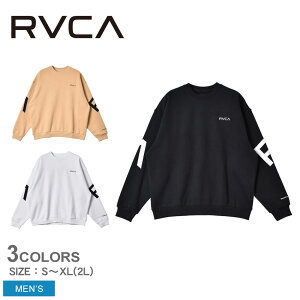 ▼クーポン利用で200円引き▼ルーカ トレーナー メンズ FAKE RVCA CREW トレーナー RVCA BC042042 ウエア トップス ロゴ シンプル スポーティ ブランド カジュアル ストリート 長袖 サーフ プリント スウェット ブラック 黒 ホワイト 白 グリーン