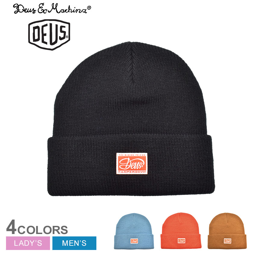 【ゆうパケット配送】 デウス エクス マキナ SELWYN BEANIE ビーニー メンズ レディース ブラック 黒 DEUS EX MACHINA DMF237969 春 秋 冬 フリー ニット帽 ニットキャップ ワンポイント ブランドラベル ストリート おしゃれ アウトドア キャンプ 野外 旅行