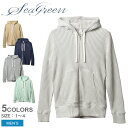 【店内全品P5倍★29日23:59迄】シーグリーン パーカー メンズ ビッグワッフルフーディー SEAGREEN BIG WAFFLE HOODIE MSEA22S0846-M 長袖 ブランド トップス ウェア 羽織 上着 フード 無地 ジップアップ ダブルジップ 通気性 ベージュ ホワイト 白